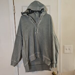 Aerie Oversized Women's Sage Gray Hooded Sweatshirt - Size XL